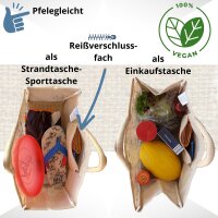 Domelo große Jute Einkaufskorb, 100% Vegane Einkaufstasche/ Handtasche