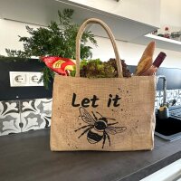 Domelo große Jute Einkaufskorb, 100% Vegane Einkaufstasche/ Handtasche