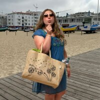Domelo große Jute Einkaufskorb, 100% Vegane...