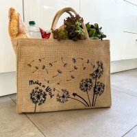 Domelo große Jute Einkaufskorb, 100% Vegane Einkaufstasche/ Handtasche