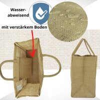 Domelo große Jute Einkaufskorb, 100% Vegane Einkaufstasche/ Handtasche