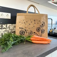 Domelo große Jute Einkaufskorb, 100% Vegane Einkaufstasche/ Handtasche