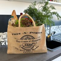 Domelo große Jute Einkaufskorb, 100% Vegane Einkaufstasche/ Handtasche