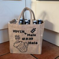 Domelo kleine Jute Einkaufstasche, Flaschenträger mit 6 Fächer. 100% Vegane Bierflaschenträge #1