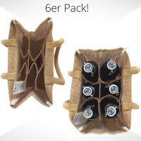Domelo kleine Jute Einkaufstasche, Flaschenträger mit 6 Fächer. 100% Vegane Bierflaschenträge #1