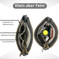 Domelo Vintage Tasche Trachten Umhängetasche Crossbody schwarz grau