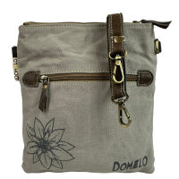 Domelo Vintage Tasche Trachten Umhängetasche Crossbody schwarz grau