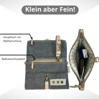 Domelo Trachtentasche Canvas Umhängetasche mit Reh Trachten Motiv kleine Damentasche