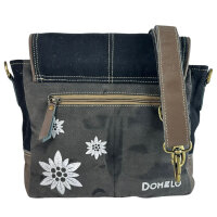 Domelo Messenger Tasche aus Canvas und Leder. Crossover mit Hirsch Motiv