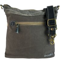 Domelo Trachtentasche. Große graue Umhängetasche mit Hirschmotiv