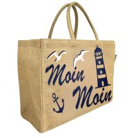 Domelo große Jute Einkaufskorb, 100% Vegane Einkaufstasche/ Handtasche