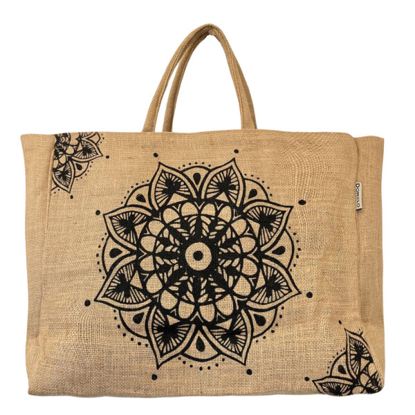 Domelo große Jute Einkaufskorb, 100% Vegane Einkaufstasche/ Handtasche