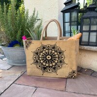 Domelo große Jute Einkaufskorb, 100% Vegane Einkaufstasche/ Handtasche