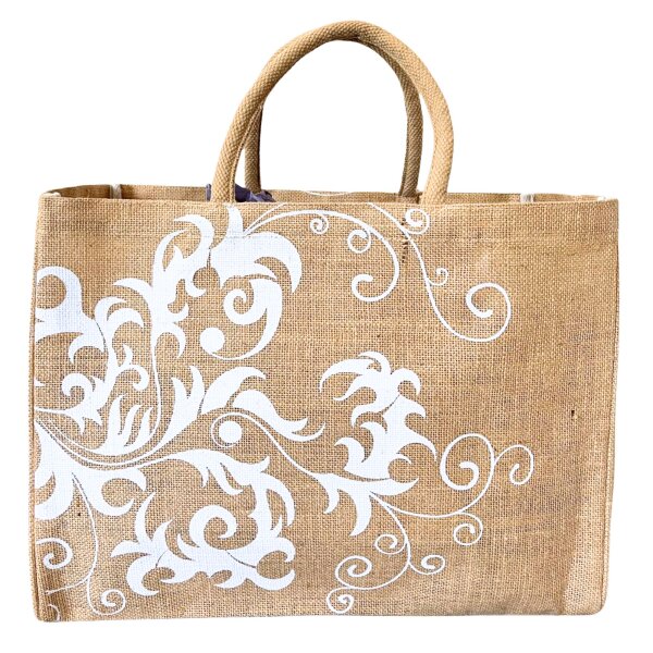 Domelo große Jute Einkaufskorb, 100% Vegane Einkaufstasche/ Handtasche