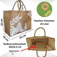 Domelo große Jute Einkaufskorb, 100% Vegane Einkaufstasche/ Handtasche