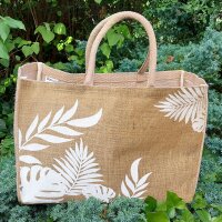 Domelo große Jute Einkaufskorb, 100% Vegane Einkaufstasche/ Handtasche