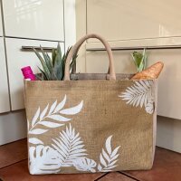 Domelo große Jute Einkaufskorb, 100% Vegane Einkaufstasche/ Handtasche