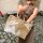 Domelo große Jute Einkaufskorb, 100% Vegane Einkaufstasche/ Handtasche