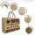Domelo große Jute Einkaufskorb, 100% Vegane Einkaufstasche/ Handtasche