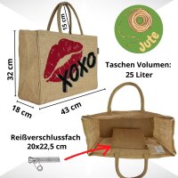 Domelo große Jute Einkaufskorb, 100% Vegane Einkaufstasche/ Handtasche
