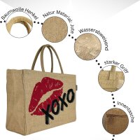 Domelo große Jute Einkaufskorb, 100% Vegane Einkaufstasche/ Handtasche