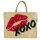 Domelo große Jute Einkaufskorb, 100% Vegane Einkaufstasche/ Handtasche