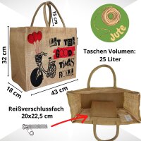 Domelo große Jute Einkaufskorb, 100% Vegane Einkaufstasche/ Handtasche