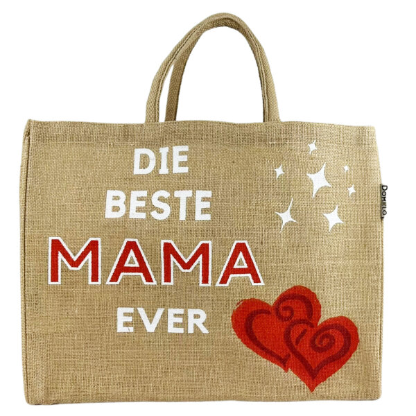 Domelo große Jute Einkaufskorb, 100% Vegane Einkaufstasche/ Handtasche