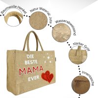 Domelo große Jute Einkaufskorb, 100% Vegane Einkaufstasche/ Handtasche