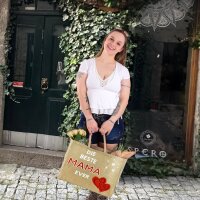 Domelo große Jute Einkaufskorb, 100% Vegane Einkaufstasche/ Handtasche