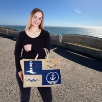 Domelo große Jute Einkaufskorb, 100% Vegane Einkaufstasche/ Handtasche