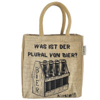 Domelo kleine Jute Einkaufstasche, Flaschenträger...