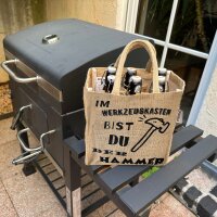 Domelo kleine Jute Einkaufstasche, Flaschenträger mit 6 Fächer. 100% Vegane Bierflaschenträge