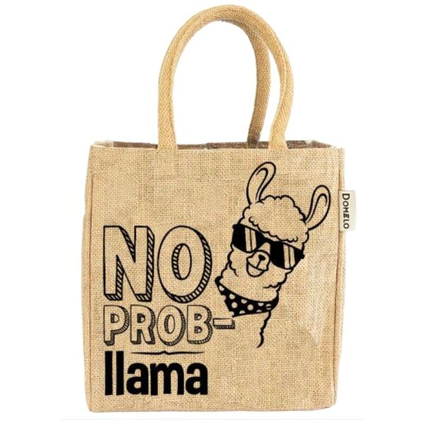 Domelo Jute Einkaufskorb, Vegane Einkaufstasche. Kleine Damen Handtasche