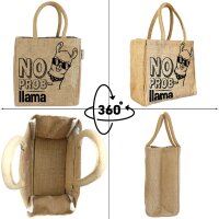 Domelo Jute Einkaufskorb, Vegane Einkaufstasche. Kleine Damen Handtasche