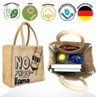 Domelo Jute Einkaufskorb, Vegane Einkaufstasche. Kleine Damen Handtasche