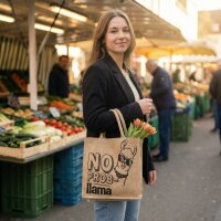 Domelo Jute Einkaufskorb, Vegane Einkaufstasche. Kleine Damen Handtasche