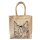 Domelo Jute Einkaufskorb, Vegane Einkaufstasche. Kleine Damen Handtasche mit Katze Motiv