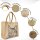 Domelo Jute Einkaufskorb, Vegane Einkaufstasche. Kleine Damen Handtasche mit Katze Motiv