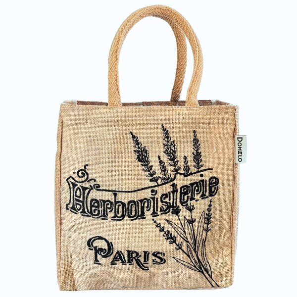 Domelo Jute Einkaufskorb, Vegane Einkaufstasche. Kleine Damen Handtasche