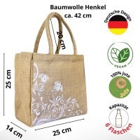 Domelo Jute Einkaufskorb, Vegane Einkaufstasche. Kleine Damen Handtasche