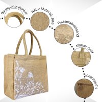 Domelo Jute Einkaufskorb, Vegane Einkaufstasche. Kleine Damen Handtasche