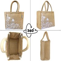 Domelo Jute Einkaufskorb, Vegane Einkaufstasche. Kleine Damenhandtasche