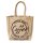 Domelo Jute Einkaufskorb, Vegane Einkaufstasche. Kleine Damen Handtasche, Kaffee Motiv