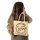 Domelo Jute Einkaufskorb, Vegane Einkaufstasche. Kleine Damen Handtasche, Kaffee Motiv