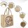 Domelo Jute Einkaufskorb, Vegane Einkaufstasche. Kleine Damen Handtasche, Kaffee Motiv