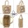 Domelo Jute Einkaufskorb, Vegane Einkaufstasche. Kleine Damenhandtasche, Kaffee Motiv