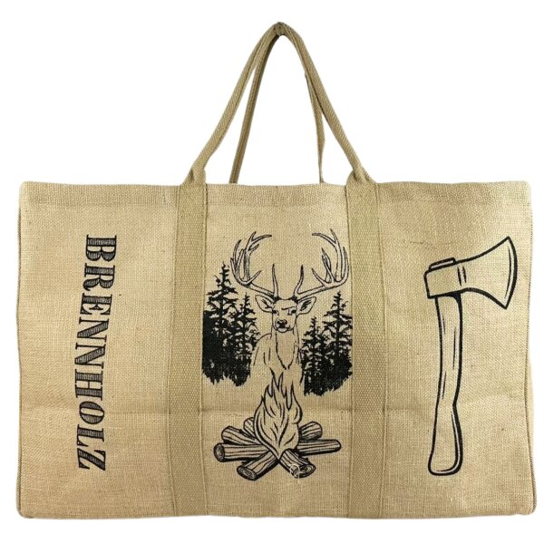 XL Brennholzkorb Jute Korb, Faltbarer Holzkorb Jutetasche als Aufbewahrungskorb für Einkauf, Holz, Zeitung oder Brennholz