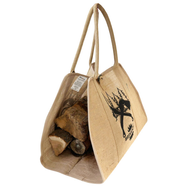 XL Brennholzkorb Jute Korb, Faltbarer Holzkorb Jutetasche als Aufbewahrungskorb für Einkauf, Holz, Zeitung oder Brennholz