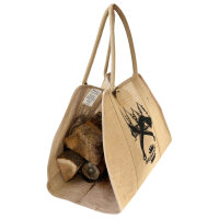 XL Brennholzkorb Jute Korb, Faltbarer Holzkorb Jutetasche...